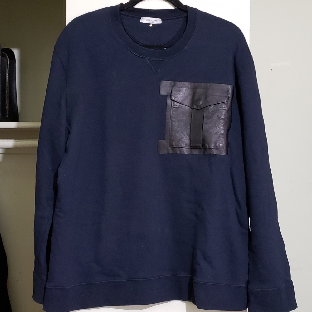 Valentino Navy Blue Men's Pocket Sweatshirt (XL)